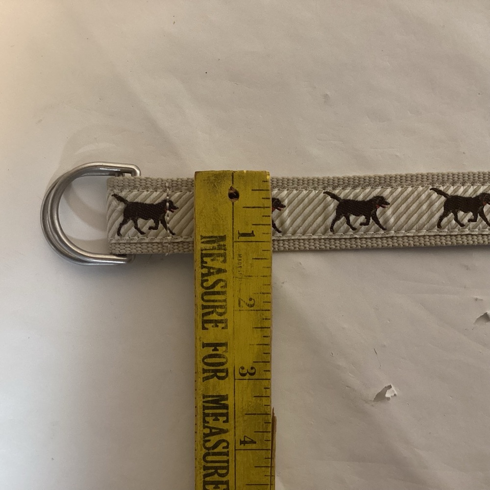 L.L. Bean Belt tan striped with Labrador retrievers Men’s unisex size L / XL - Picture 5 of 11